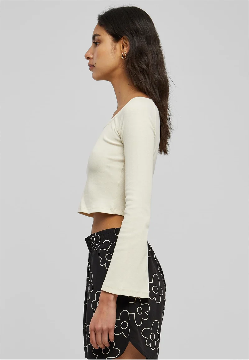 UC Short Rib Wide V-Neck Longsleeve