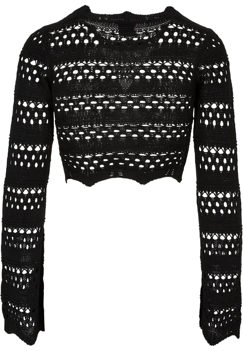 UC Cropped Crochet Knit Sweater