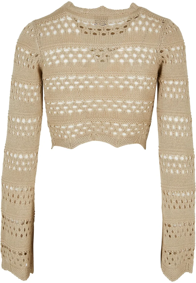 UC Cropped Crochet Knit Sweater
