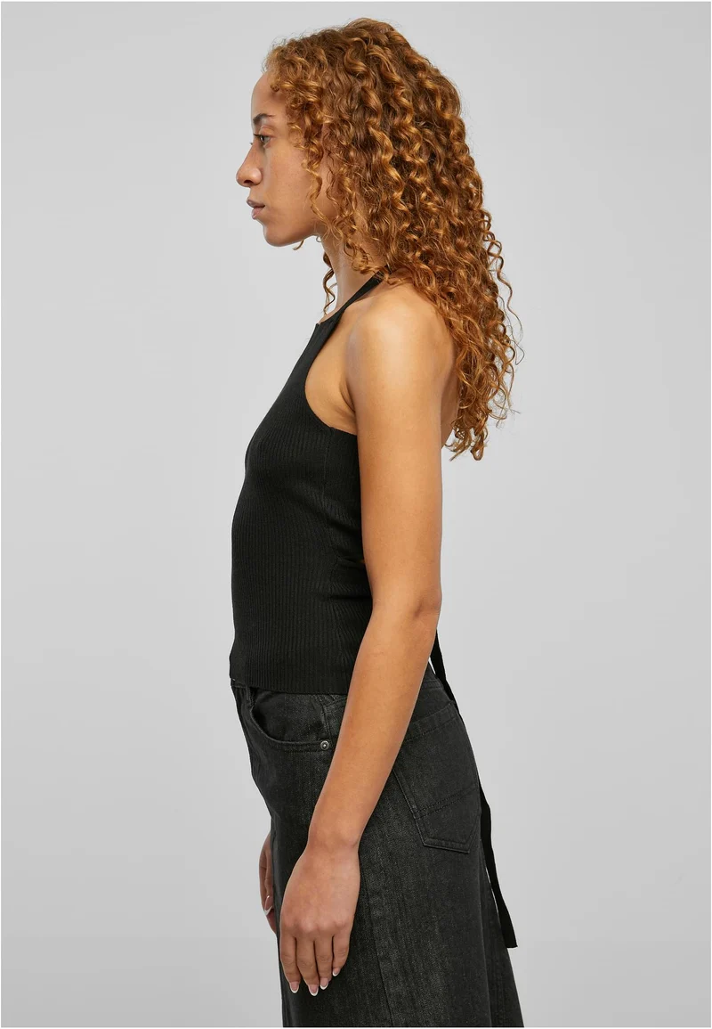 UC Rib Knit Crossed Back Top