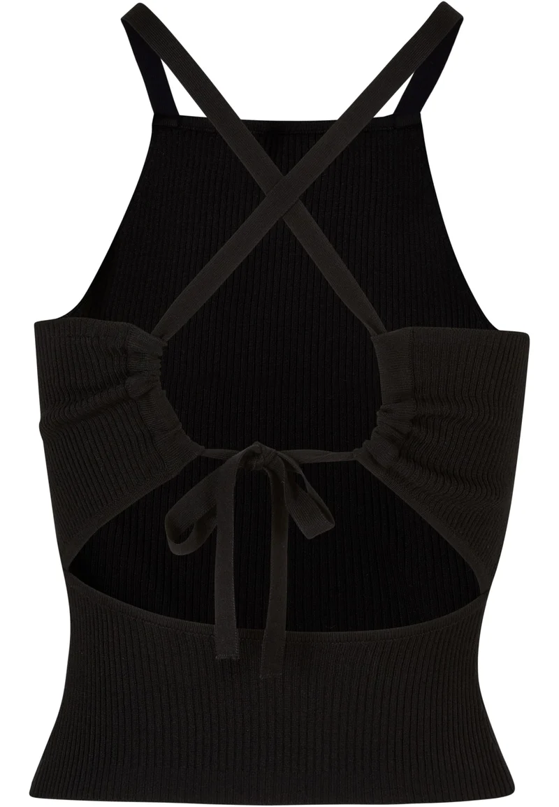 UC Rib Knit Crossed Back Top