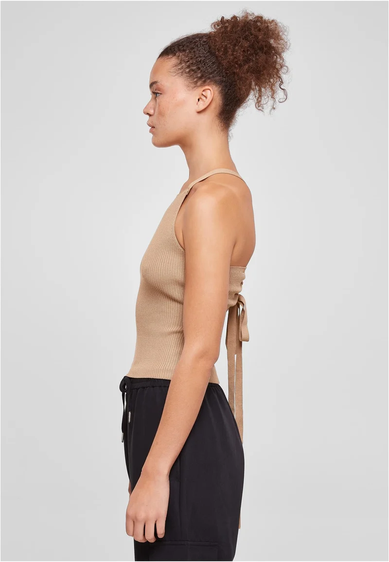 UC Rib Knit Crossed Back Top