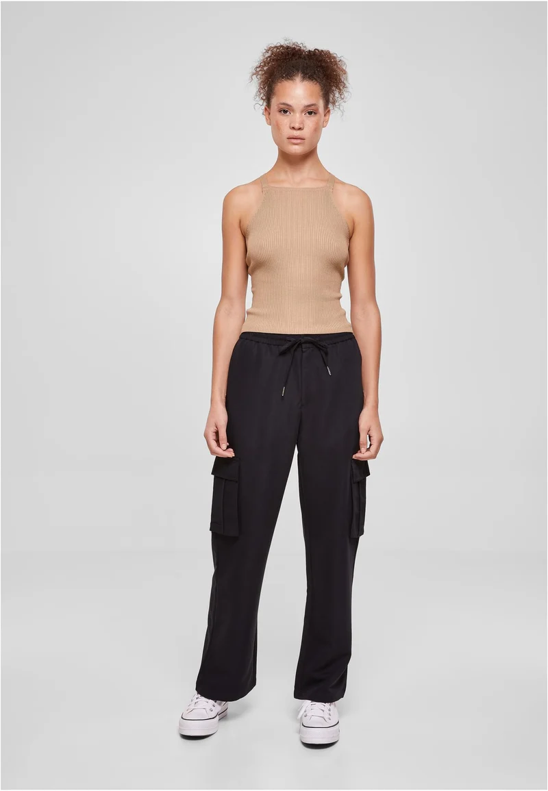 UC Rib Knit Crossed Back Top