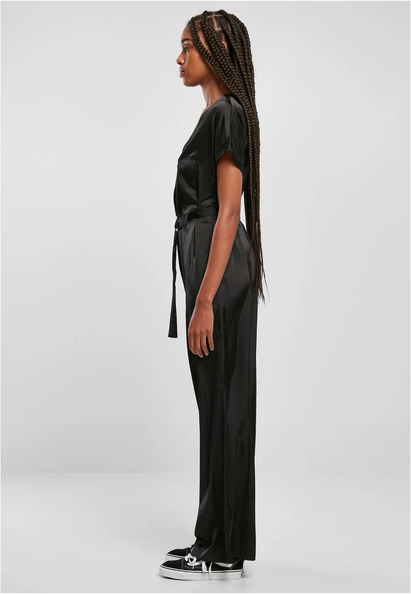 UC Satin Wide Leg Belt Jumpsuit