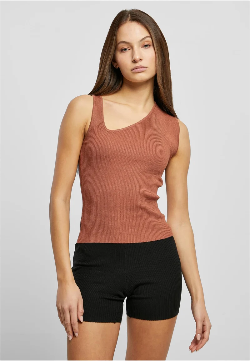 UC Rib Knit Asymmetric Top