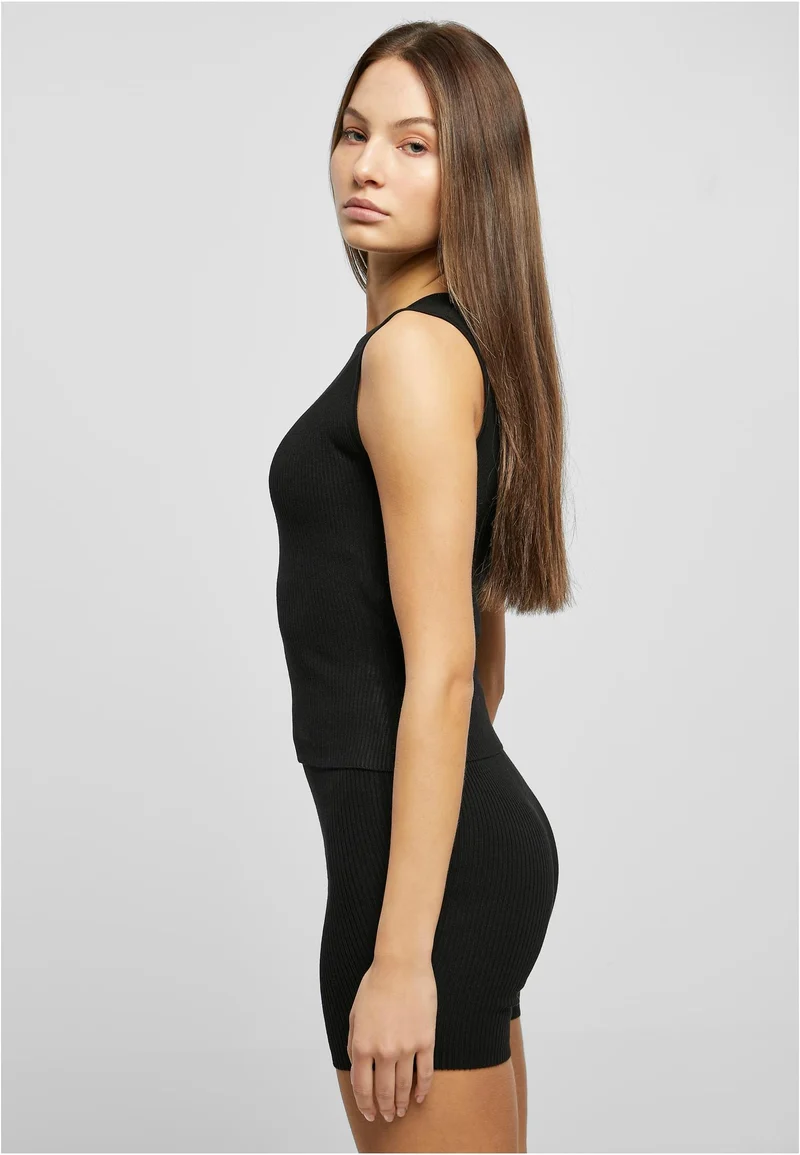 UC Rib Knit Asymmetric Top