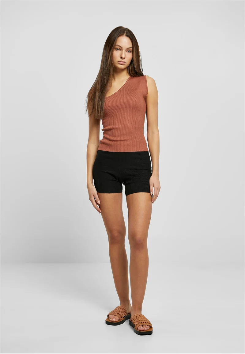 UC Rib Knit Asymmetric Top