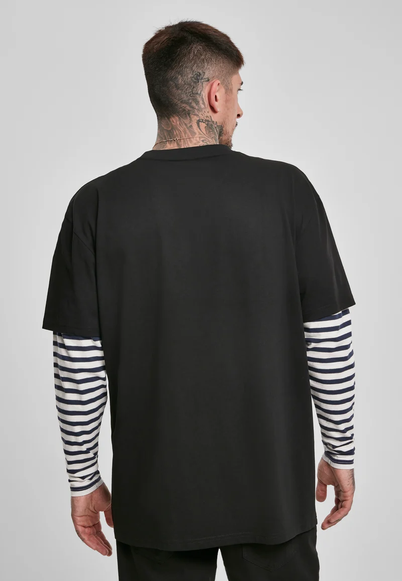 UC Oversized Double Layer Striped LS Tee
