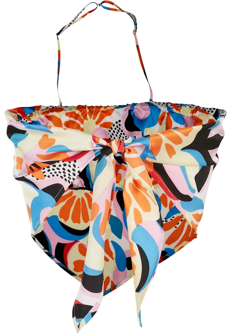 UC Cropped AOP Satin Triangle Top