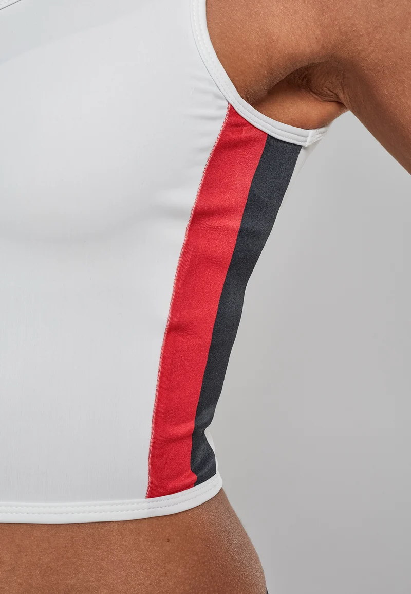 UC Side Stripe Cropped Zip Top
