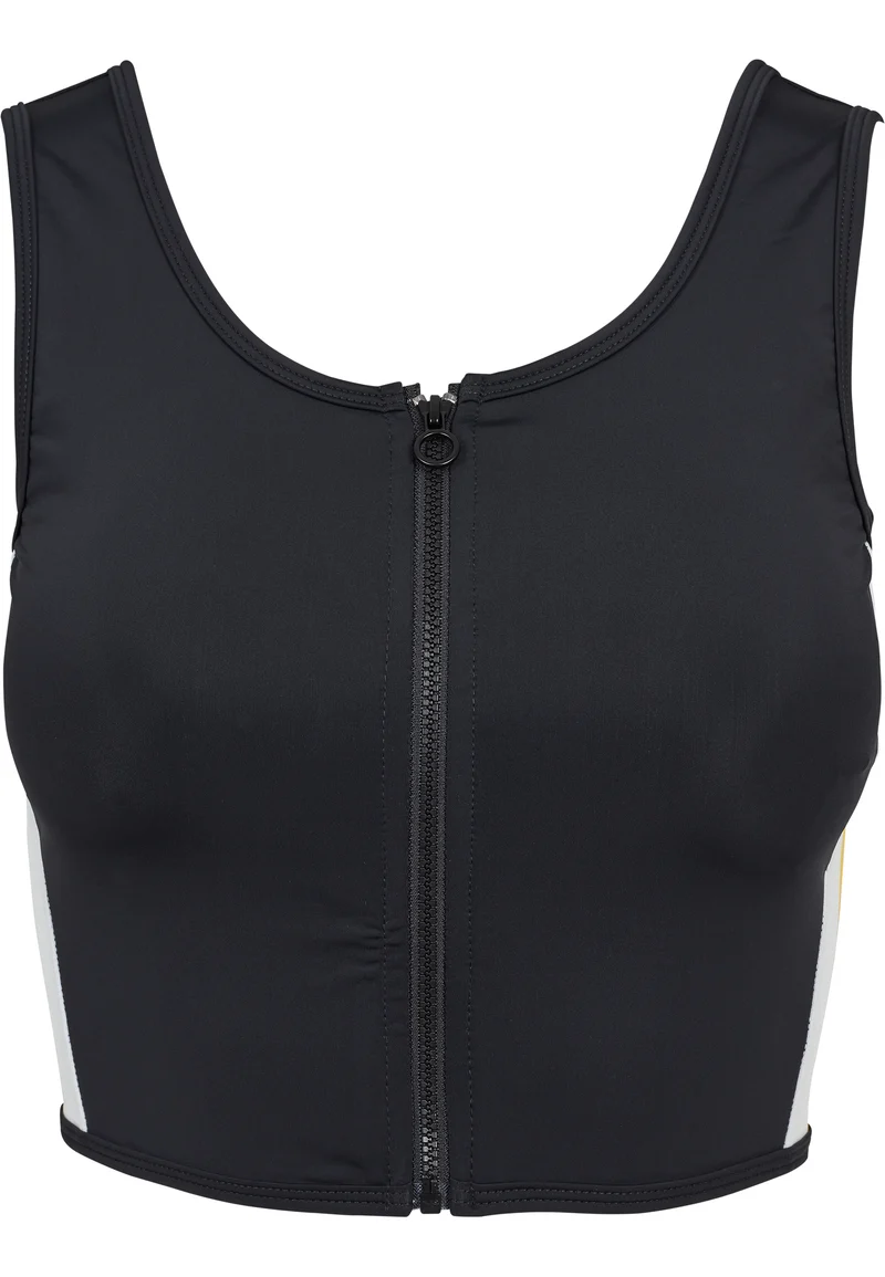 UC Side Stripe Cropped Zip Top