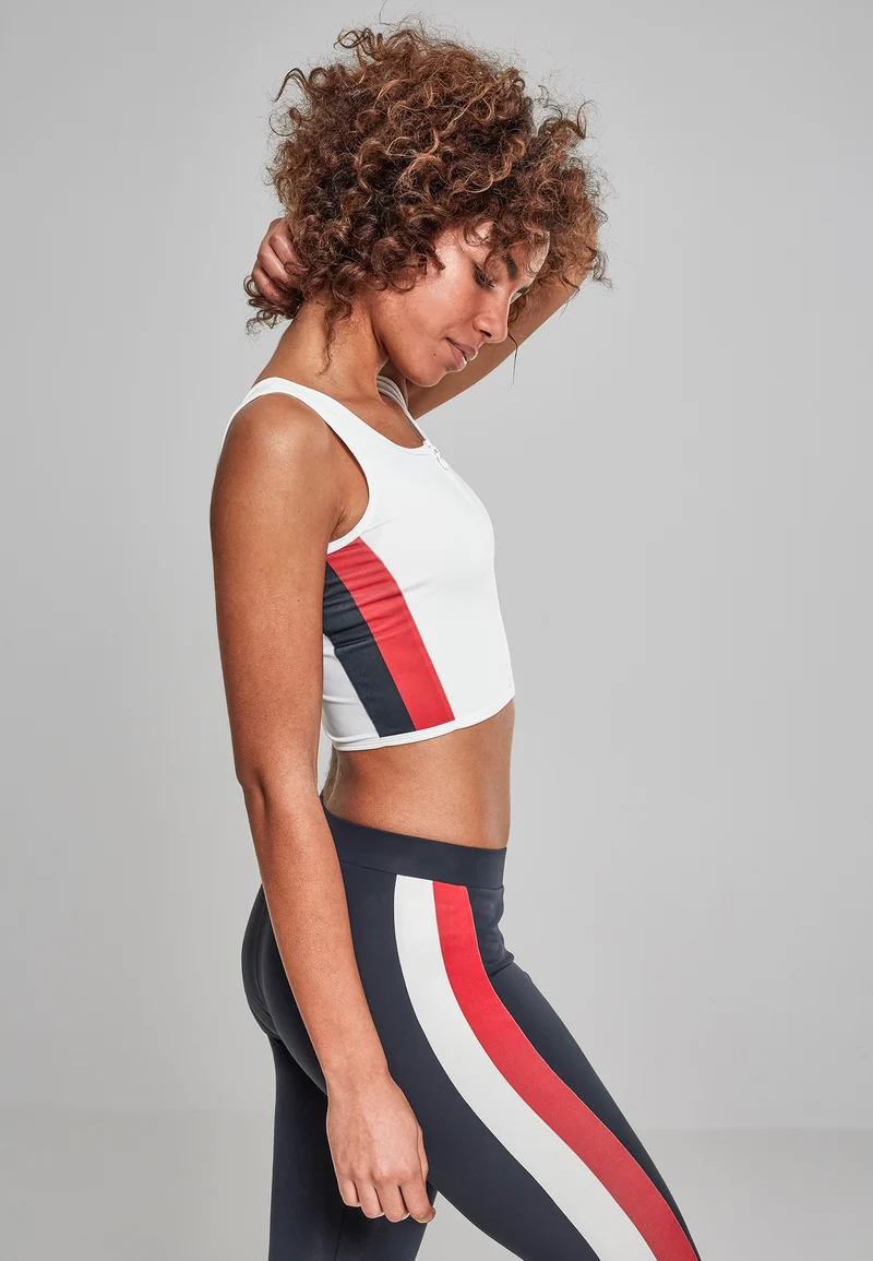 UC Side Stripe Cropped Zip Top