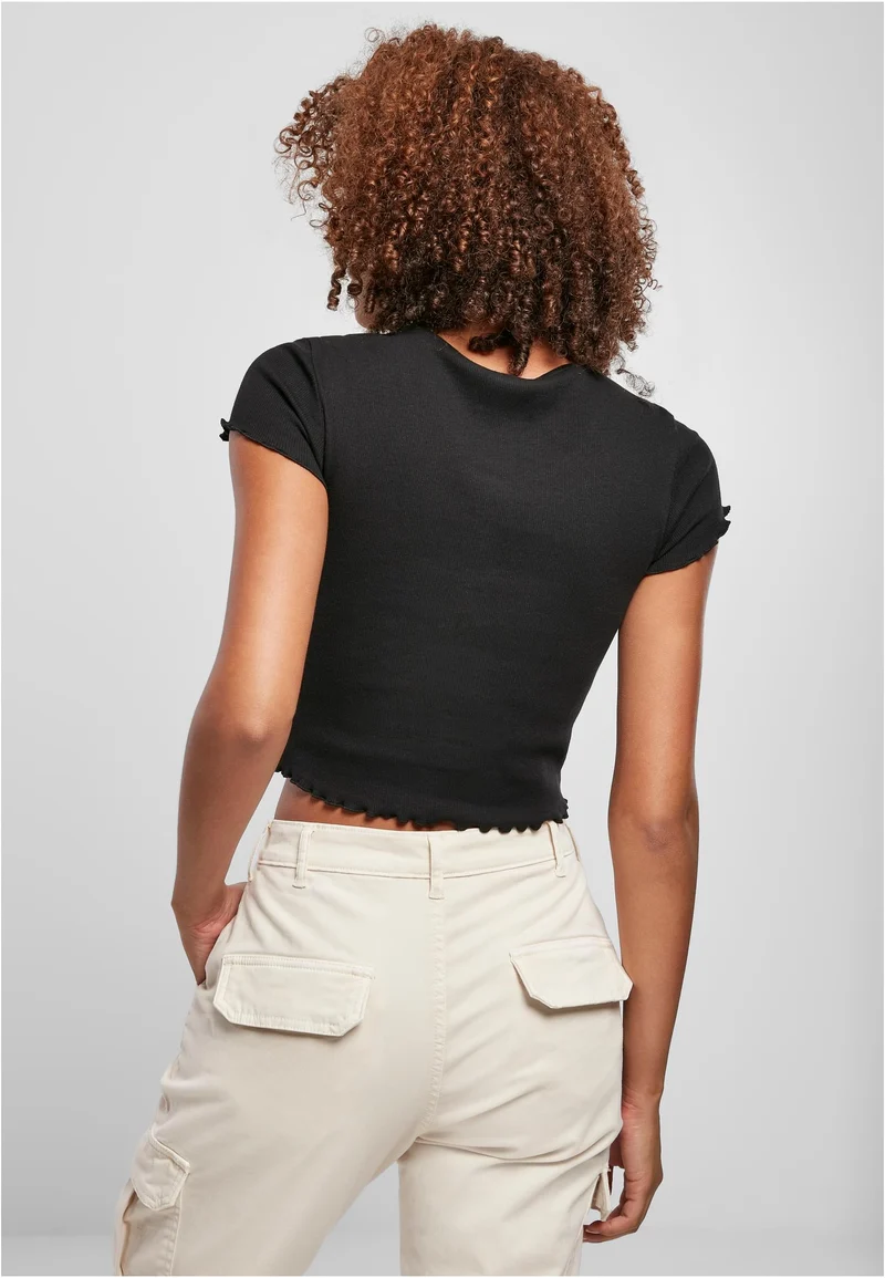UC Cropped Button Up Rib Tee