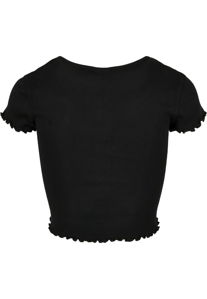 UC Cropped Button Up Rib Tee