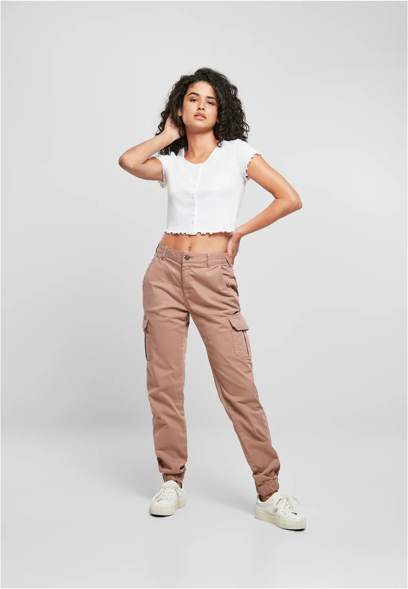 UC Cropped Button Up Rib Tee