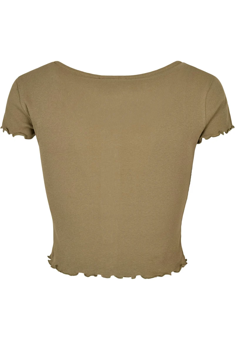 UC Cropped Button Up Rib Tee