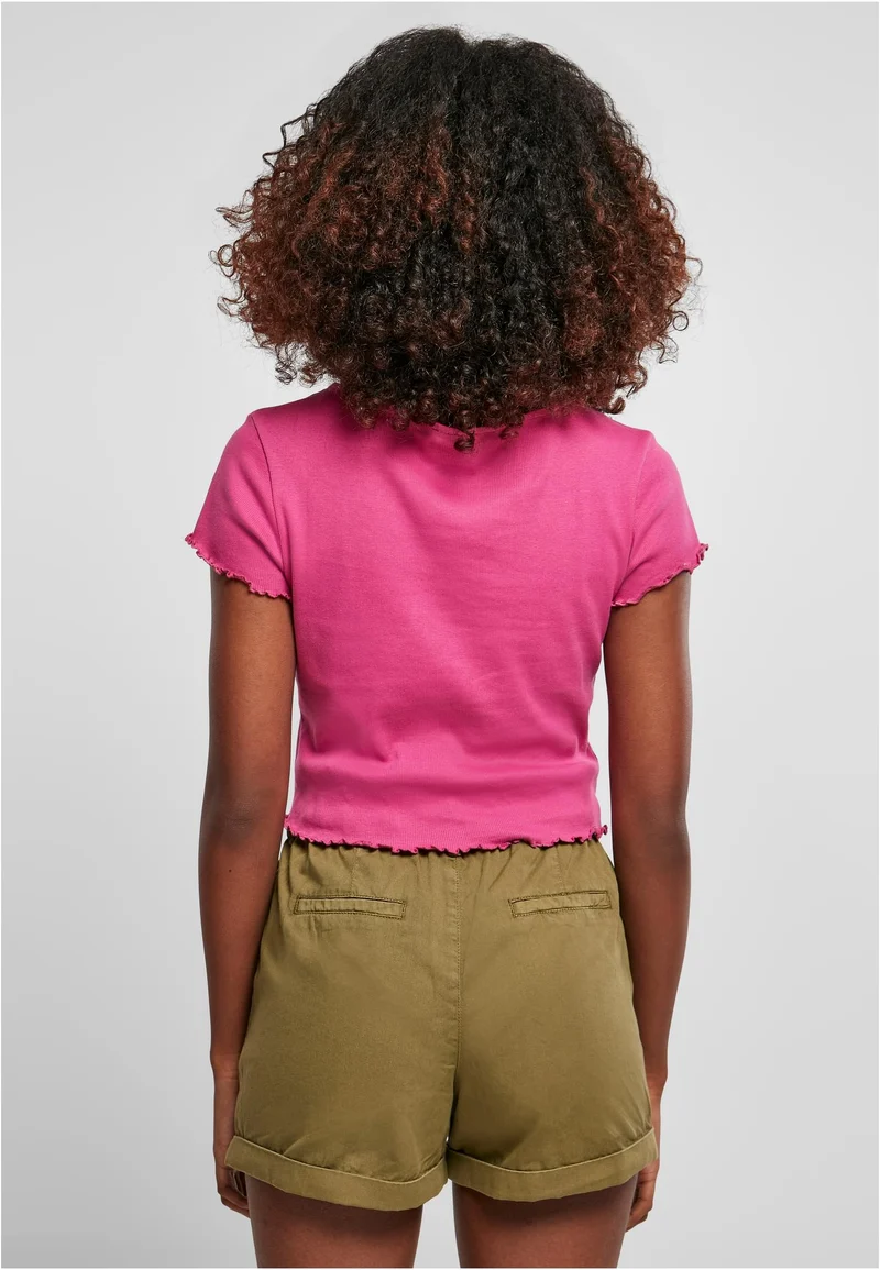 UC Cropped Button Up Rib Tee