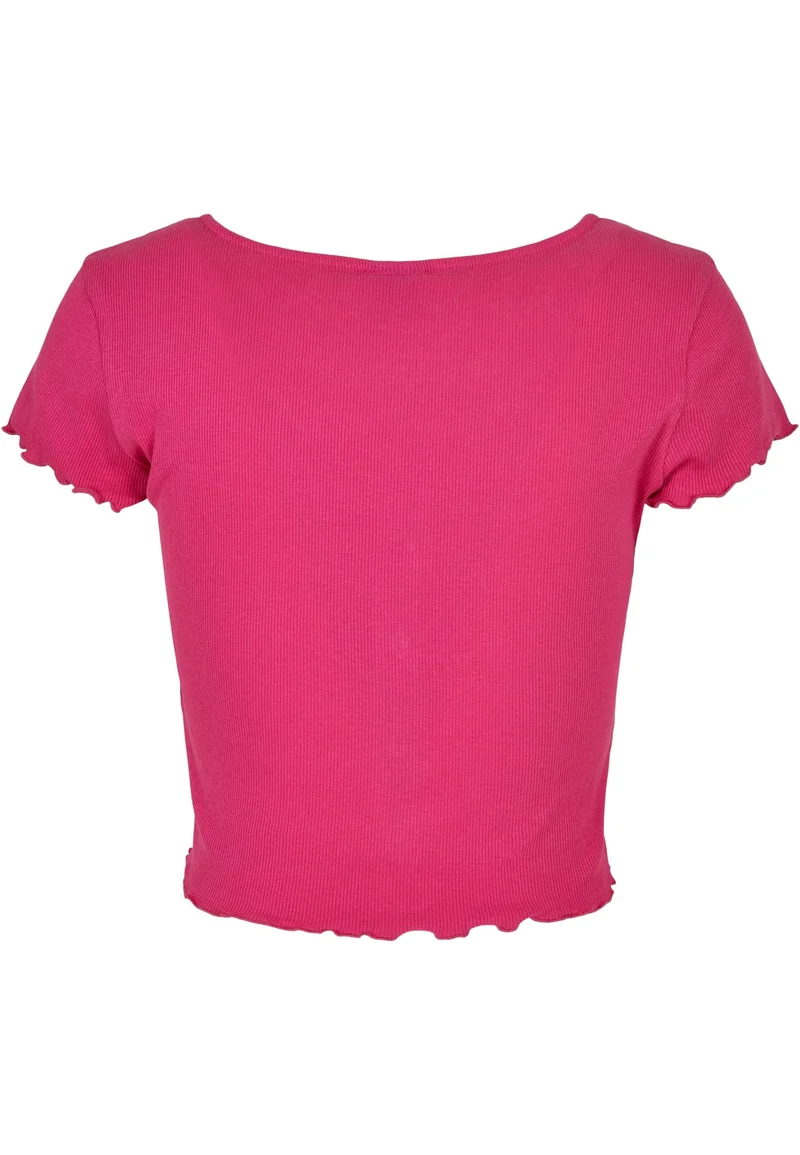 UC Cropped Button Up Rib Tee