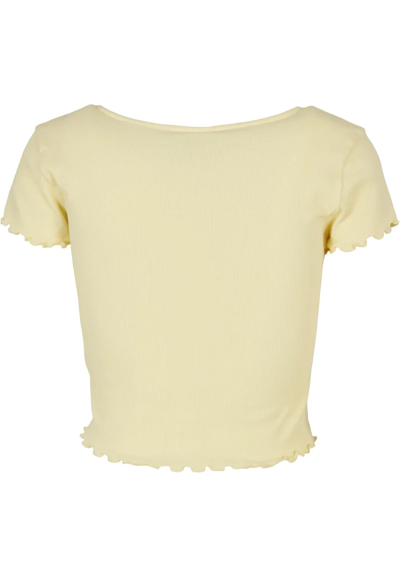 UC Cropped Button Up Rib Tee