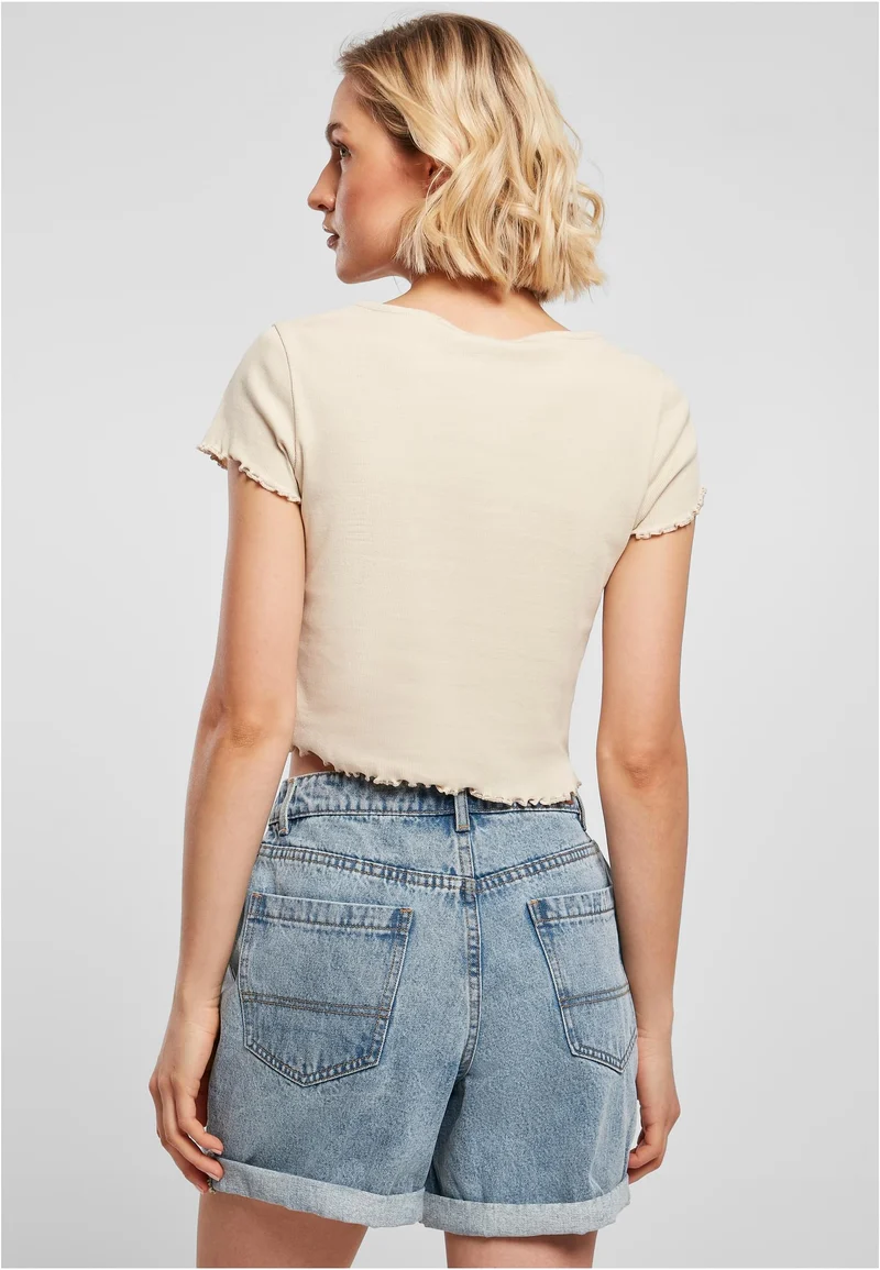 UC Cropped Button Up Rib Tee