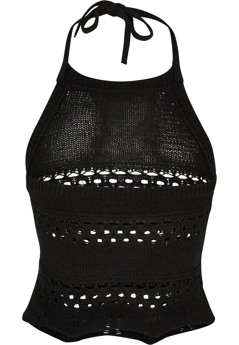 UC Short Crochet Knit Neckholder Top