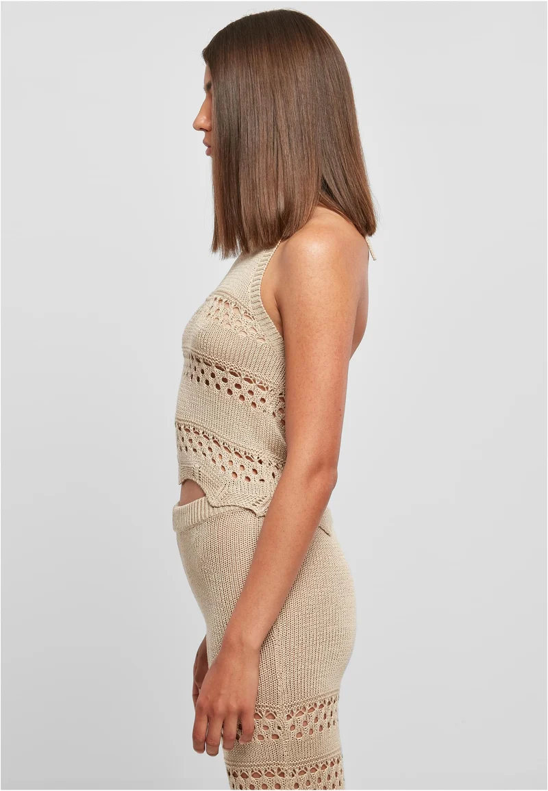 UC Short Crochet Knit Neckholder Top