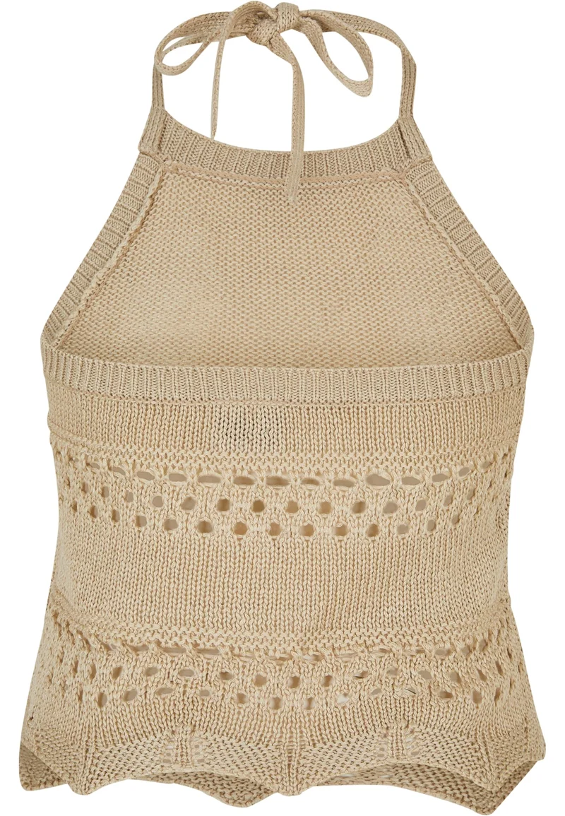 UC Short Crochet Knit Neckholder Top