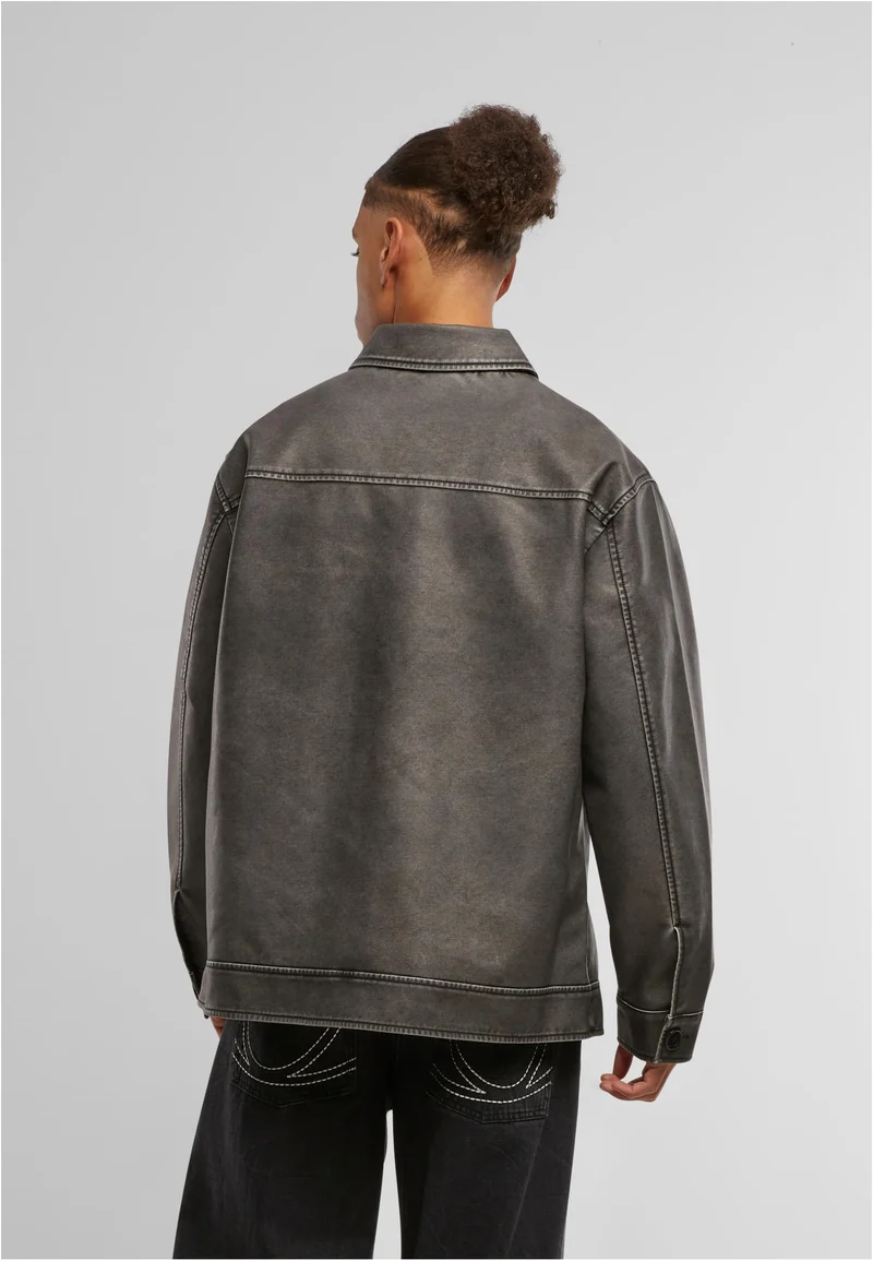 UC Synthetic Vintage Leather Shirt Jacket