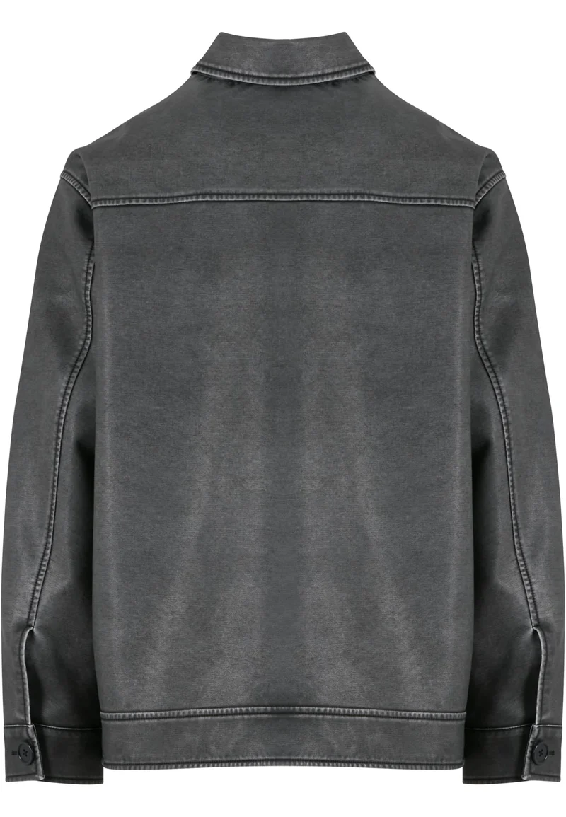 UC Synthetic Vintage Leather Shirt Jacket