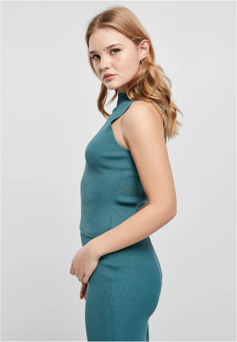 UC Short Rib Knit Turtleneck Top