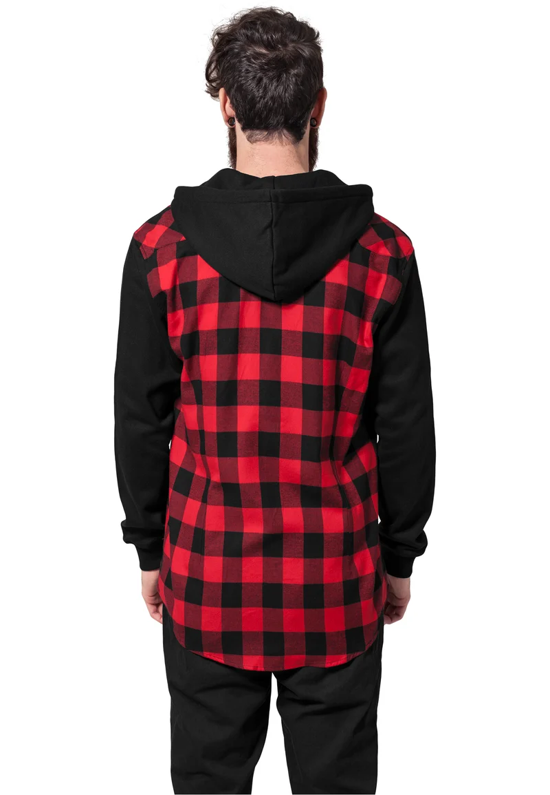 UC Hooded Checked Flanell Sweat Sleeve Shirt