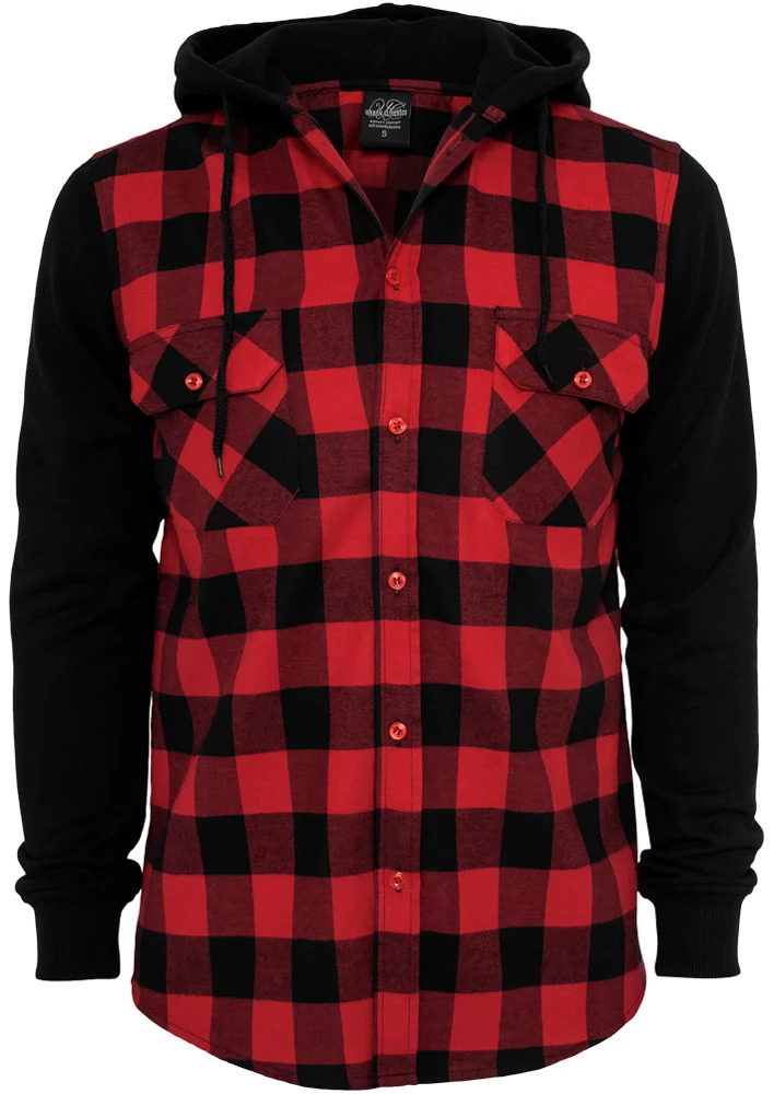 UC Hooded Checked Flanell Sweat Sleeve Shirt
