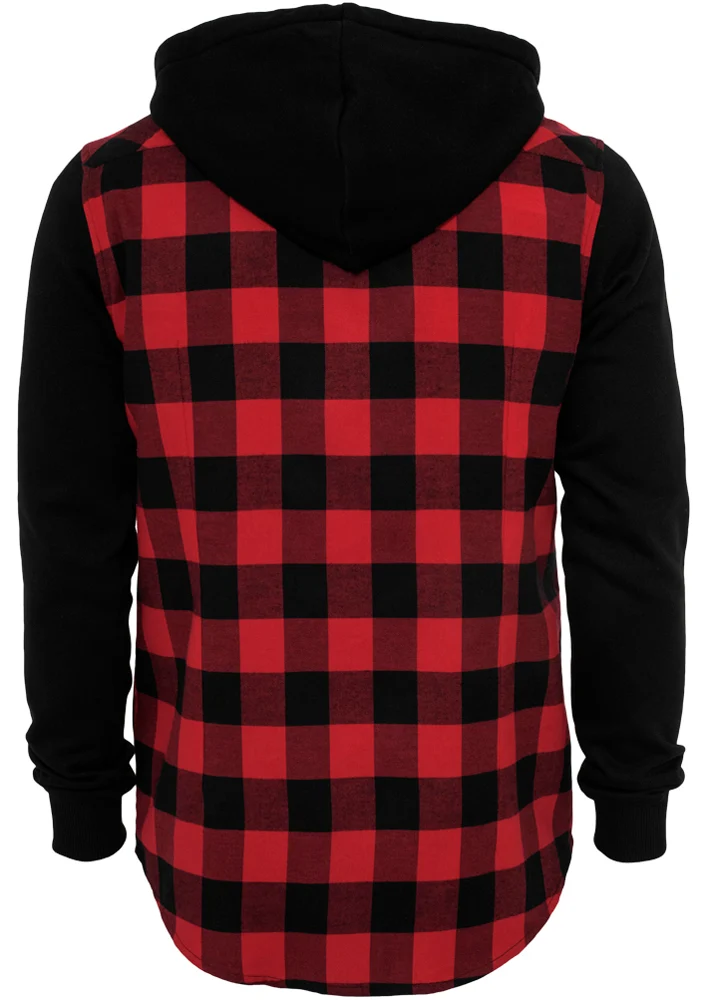 UC Hooded Checked Flanell Sweat Sleeve Shirt