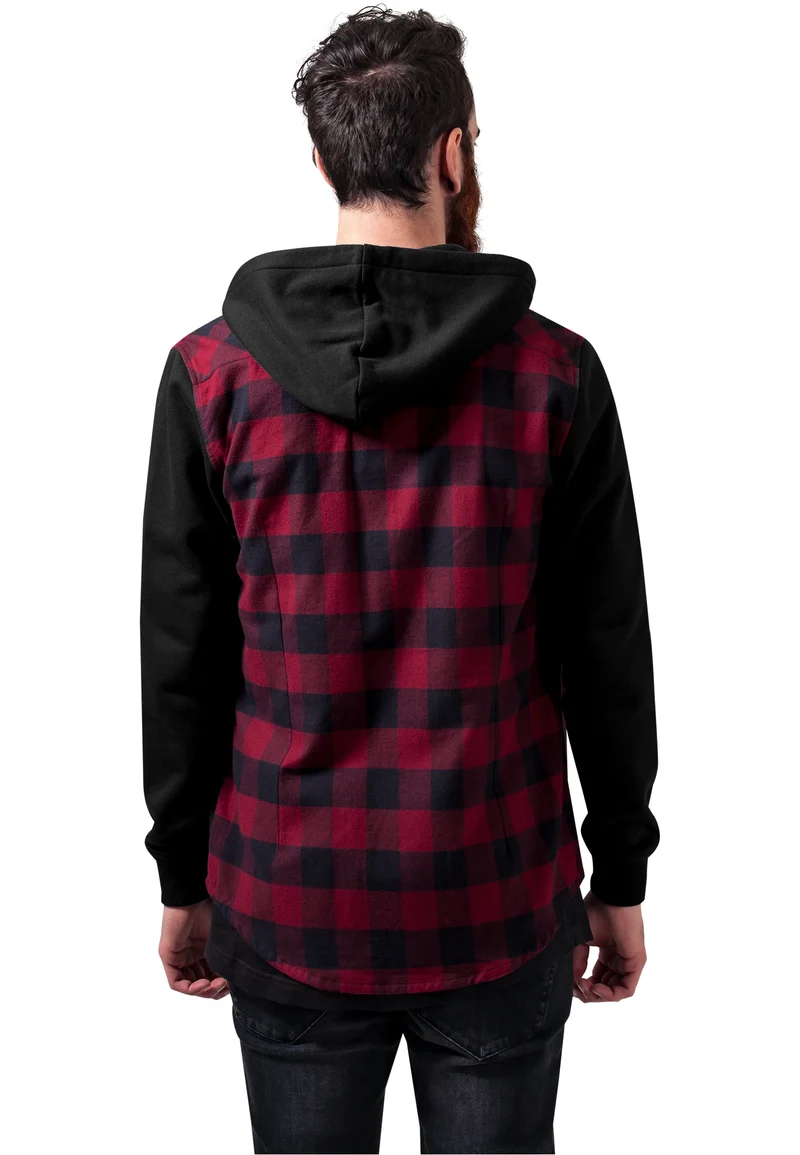 UC Hooded Checked Flanell Sweat Sleeve Shirt