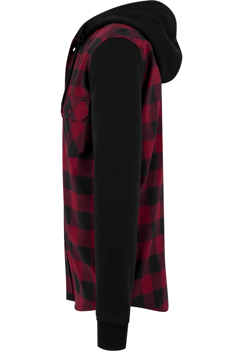 UC Hooded Checked Flanell Sweat Sleeve Shirt