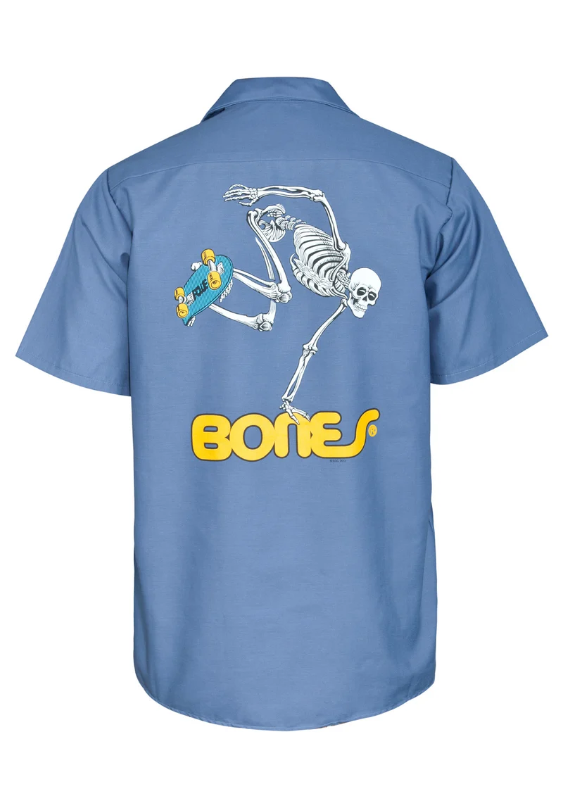 Skateboard Skeleton Work Shirt