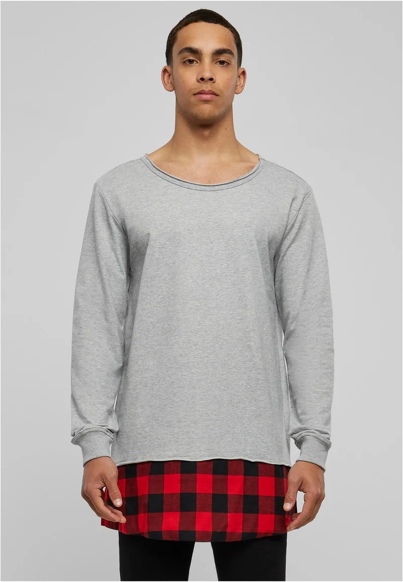 UC Long Flanell Bottom Open Edge Crewneck
