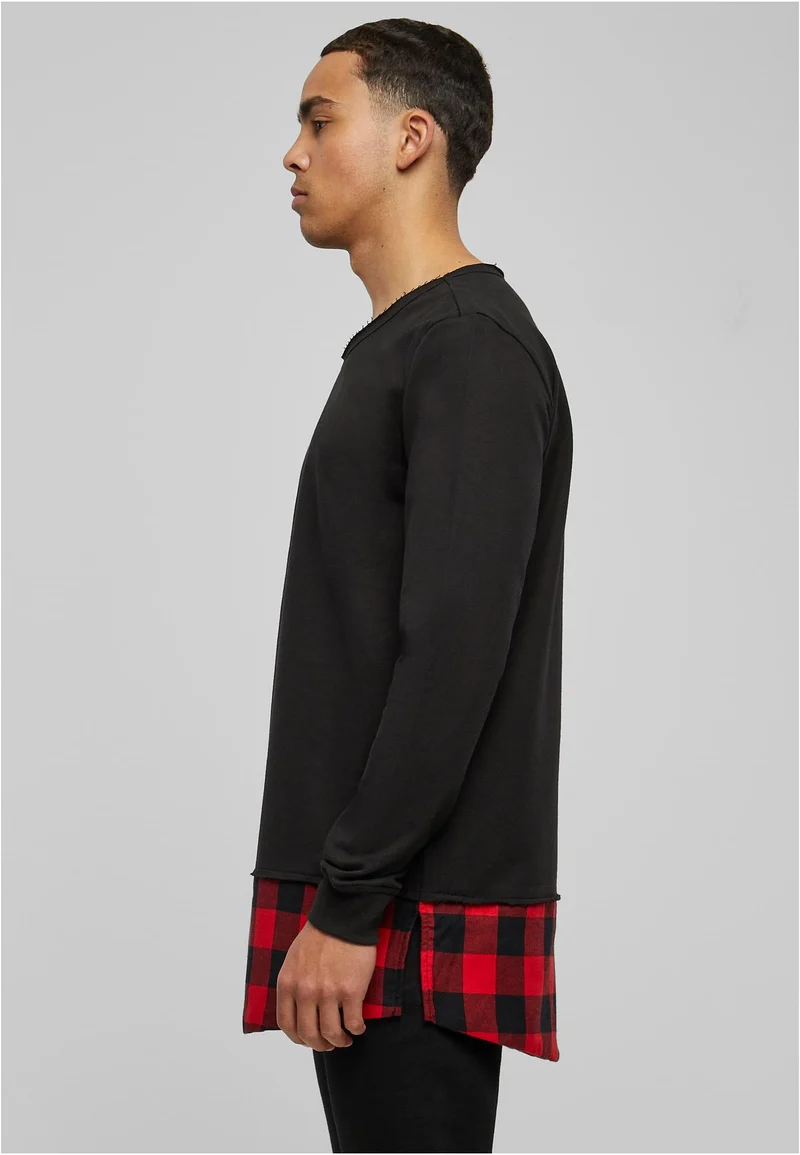 UC Long Flanell Bottom Open Edge Crewneck