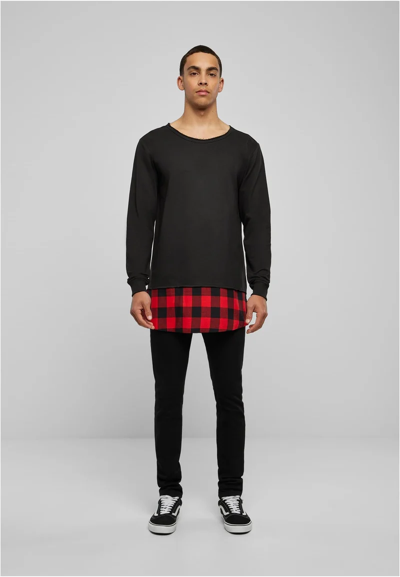 UC Long Flanell Bottom Open Edge Crewneck