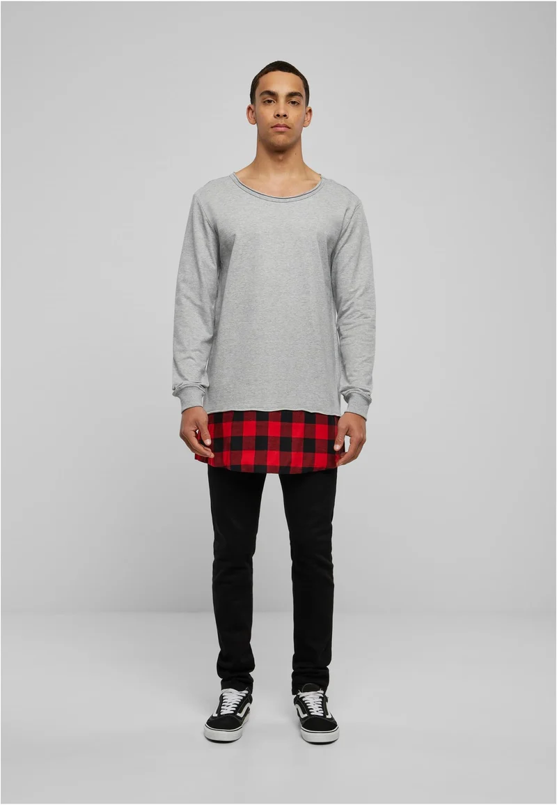 UC Long Flanell Bottom Open Edge Crewneck