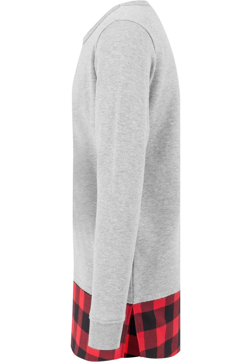 UC Long Flanell Bottom Open Edge Crewneck