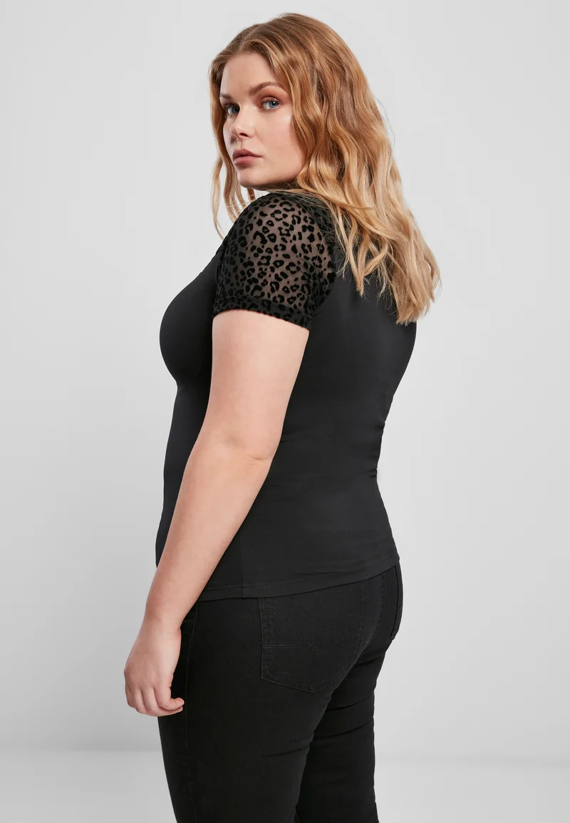 UC Flock Lace Turtleneck Tee