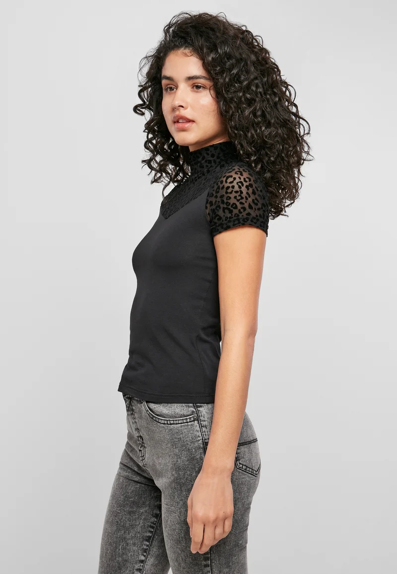 UC Flock Lace Turtleneck Tee