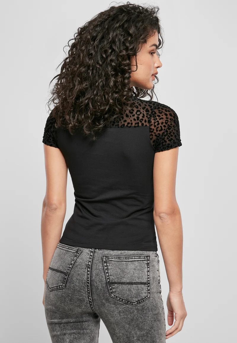 UC Flock Lace Turtleneck Tee