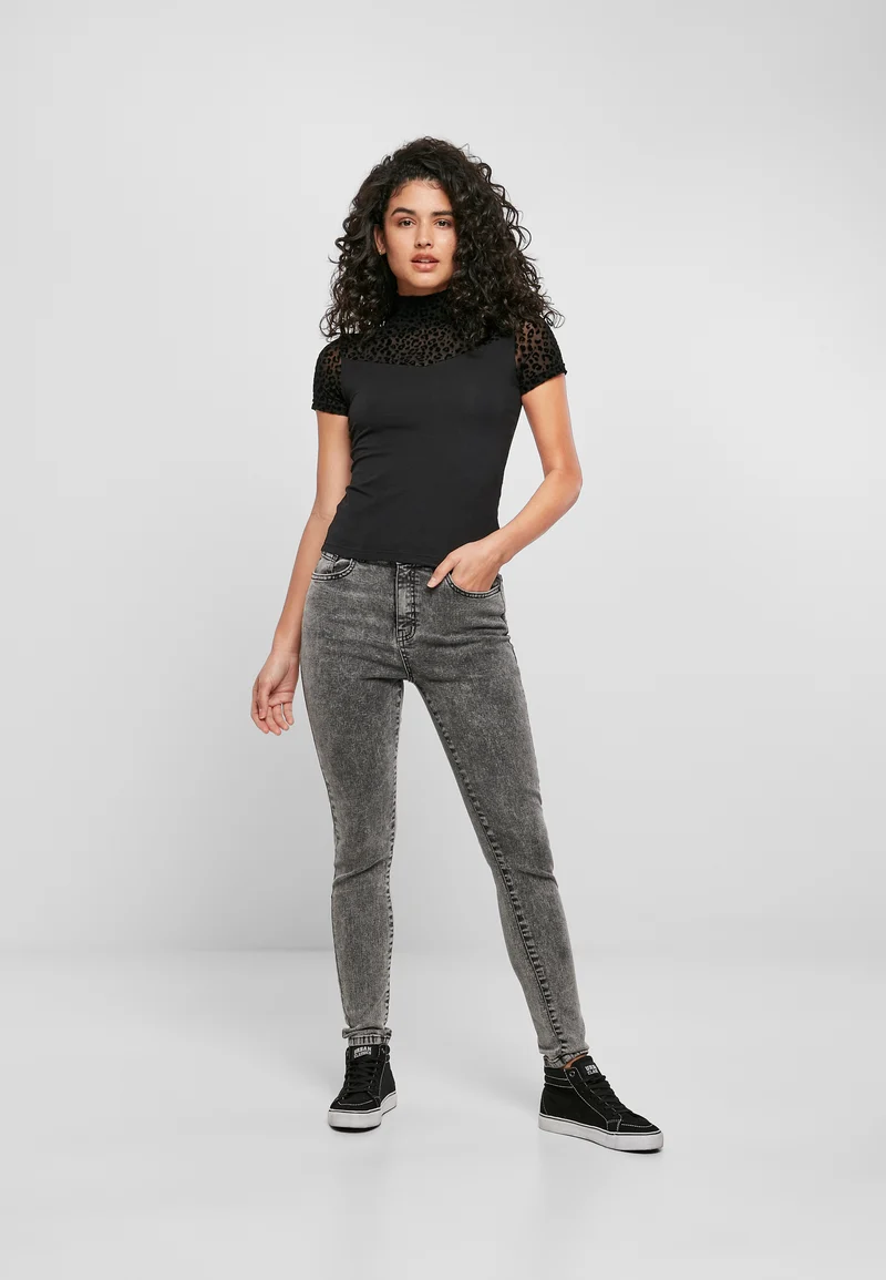 UC Flock Lace Turtleneck Tee