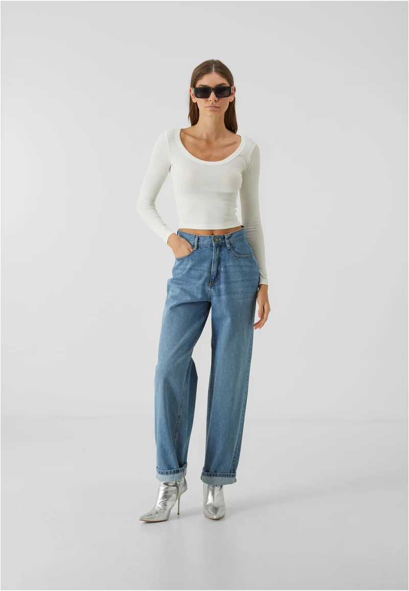 UC Organic Rib Jersey Wide Neck Longsleeve