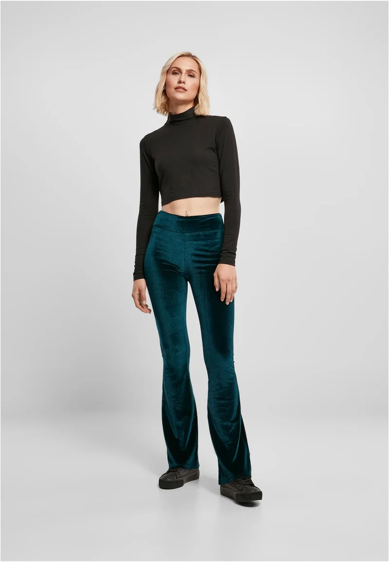 UC High Waist Velvet Boot Cut Tights