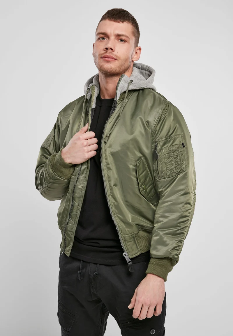 B Hooded MA1 Bomber Jacket