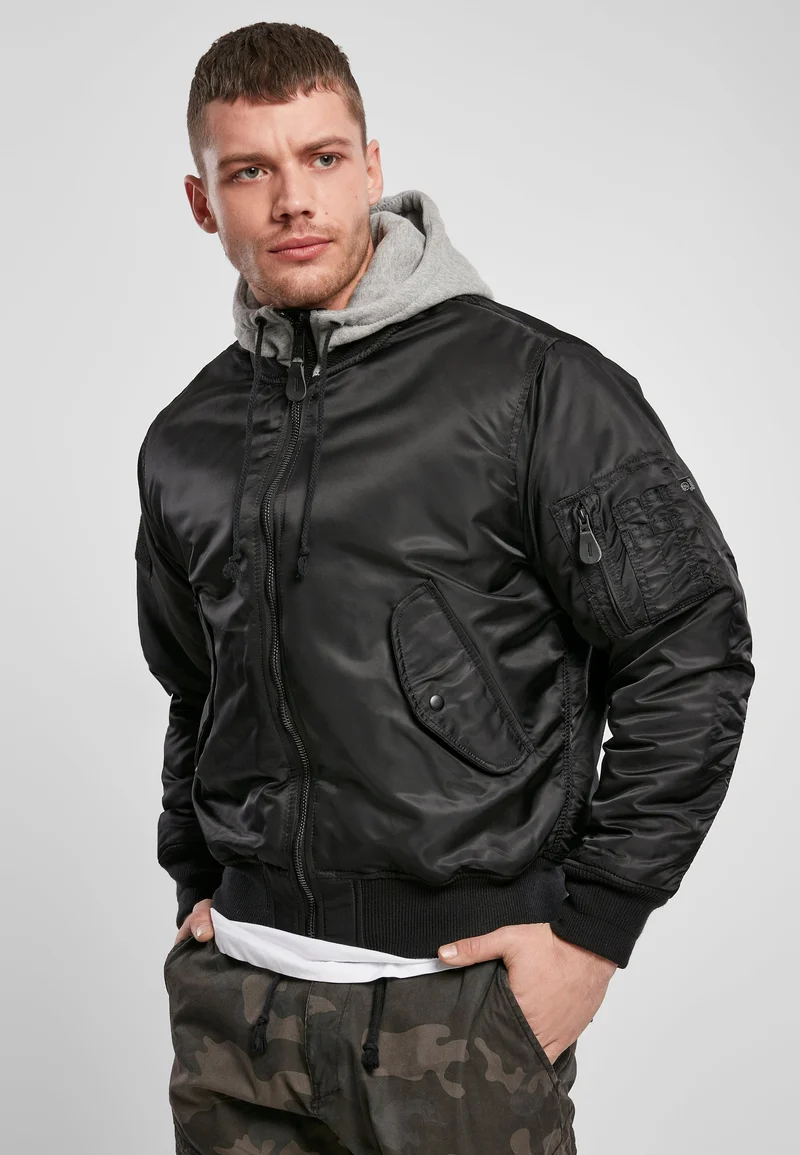 B Hooded MA1 Bomber Jacket