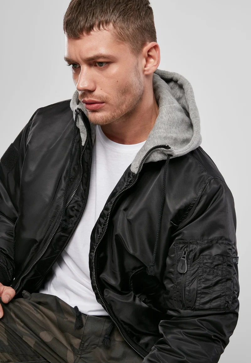 B Hooded MA1 Bomber Jacket